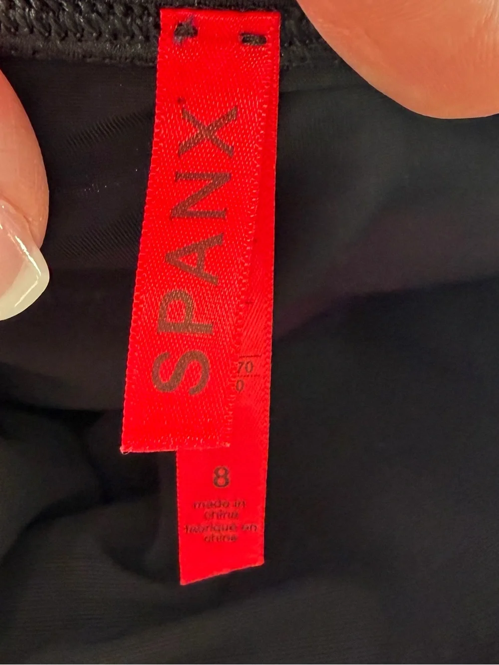 SPANX Tankini Swim Top Size 8 Black Halter Neck Ruching Beach Vacation Summer